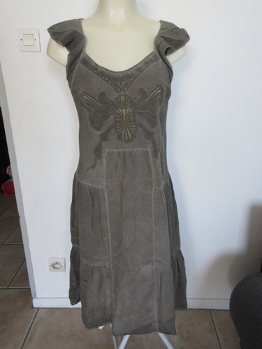 Robe grise soie cop copine - soie,